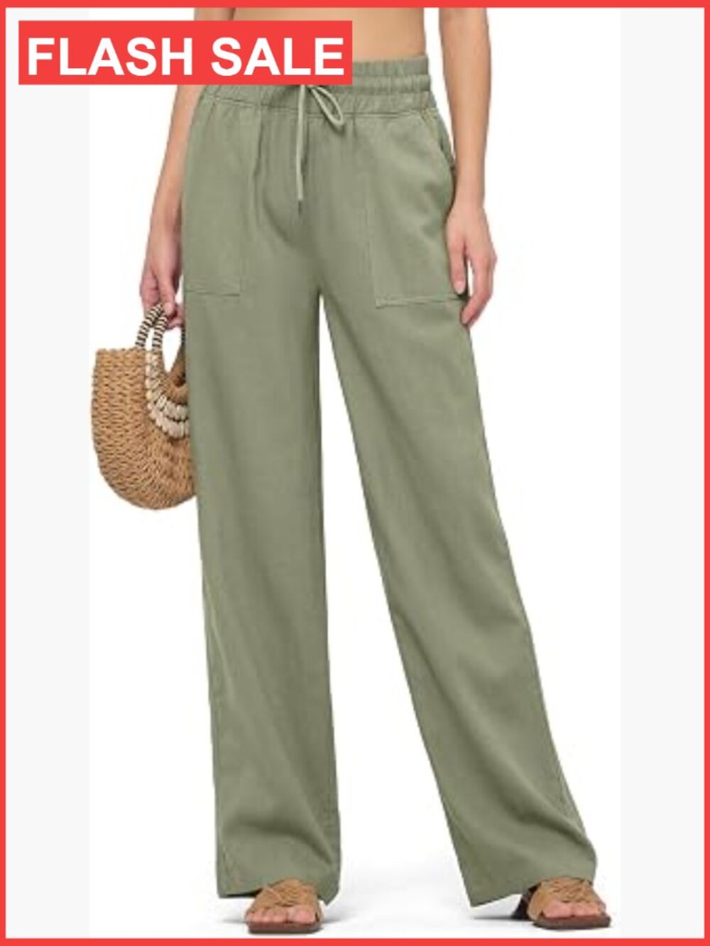 Willit Linen Wide Leg Palazzo Pants, 31" Inseam, Breathable Summer Trousers